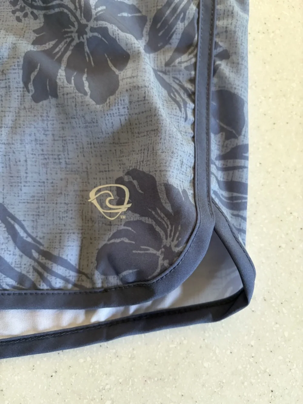 NWT Wave Zone Men’s Sz 40 Gray & Blue Floral Swim Trunks with Liner &  pockets!